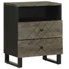 Image de Table de chevet noir 50x33x62 cm bois de manguier solide, table d'appoint, armoire de lit, table d'appoint pour la 4017694