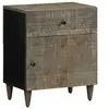 Image de Table de chevet gris clair 50x33x60 cm bois de manguier massif