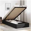 Image de Cadre de lit ottoman sans matelas noir 90x200 cm similicuir, cadre de lit, cadre de lit rembourré, cadre de lit 3310779