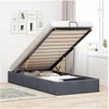 Image de Cadre de lit ottoman sans matelas gris foncï¿½ 90x190 cm velours, cadre de lit, cadre de lit ottoman, cadre de lit avec 3310932