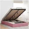 Image de Cadre de lit ottoman sans matelas rose 120x200 cm velours, cadre de lit, cadre de lit ottoman, cadre de lit avec 3310960