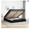 Image de Cadre de lit ottoman avec matelas noir 160x200 cm tissu, cadre de lit, cadre de lit rembourré, cadre de lit ottoman 3311122