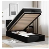 Image de Cadre de lit ottoman avec matelas noir 90x200 cm similicuir, cadre de lit, cadre de lit rembourré 3311283
