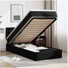 Image de Cadre de lit ottoman avec matelas noir 100x200 cm similicuir, cadre de lit, cadre de lit rembourré 3311288