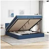 Image de Cadre de lit ottoman avec matelas bleu 180x200 cm tissu 3311483
