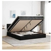 Image de Cadre de lit ottoman avec matelas noir 200x200 cm tissu 3311569