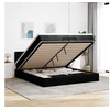 Image de Cadre de lit ottoman avec matelas noir 200x200 cm tissu 3311652