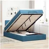 Image de Cadre de lit ottoman avec matelas bleu foncé 120x190 cm velours, cadre de lit, cadre de lit rembourré, cadre de lit 3311691