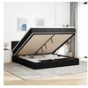 Image de Cadre de lit ottoman avec matelas noir 180x200 cm velours, cadre de lit, cadre de lit rembourré, cadre de lit ottoman 3311719