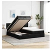 Image de Cadre de lit ottoman avec matelas noir 200x200cm tissu, cadre de lit, cadre de lit rembourré, cadre de lit ottoman 3312045