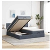 Image de Cadre de lit ottoman avec matelas gris foncé 200x200 cm velours 3312063