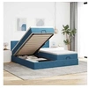 Image de Cadre de lit ottoman avec matelas bleu foncé 200x200 cm velours 3312066
