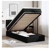 Image de Cadre de lit ottoman avec matelas noir 90x200 cm similicuir, cadre de lit, cadre de lit rembourré, cadre de lit 3312132