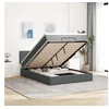 Image de Lit ottoman avec matelas gris foncé 140x190 cm tissu, lit, lit capitonné, lit ottoman double, lit avec rangement 3312223
