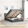 Image de Lit ottoman avec matelas gris foncé 140x200 cm tissu, lit, lit capitonné, lit ottoman double, lit avec rangement 3312230