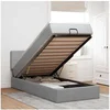 Image de Lit ottoman avec matelas et LED gris clair 90x200 cm tissu lit rembourré 3312277