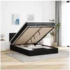 Image de Lit ottoman avec matelas noir 140x190 cm tissu, lit, lit capitonné, lit ottoman double, lit avec rangement 3312307