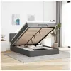 Image de Lit ottoman avec matelas gris foncé 140x200 cm tissu, lit, lit capitonné, lit ottoman double, lit avec rangement 3312313