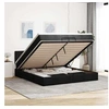 Image de Cadre de lit ottoman avec matelas noir 200x200cm tissu 3312335