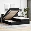 Image de Lit ottoman avec matelas & LED Noir 160x200cm similicuir 3312800