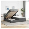 Image de Cadre de lit ottoman avec matelas gris foncé 180x200cm tissu 3312886