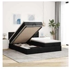 Image de Cadre de lit ottoman avec matelas noir 180x200cm tissu 3312887
