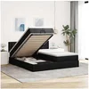 Image de Cadre de lit ottoman avec matelas noir 200x200cm tissu 3312894