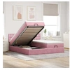 Image de Cadre de lit ottoman avec matelas rose 180x200 cm velours 3312964