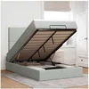 Image de Cadre de lit ottoman avec matelas gris clair 120x190 cm velours, cadre de lit, cadre de lit rembourré, cadre de lit 3313385