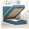 Image de Cadre de lit ottoman avec matelas bleu foncé 90x200 cm velours, cadre de lit, cadre de lit rembourré, cadre de lit 3313449
