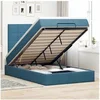 Image de Cadre de lit ottoman avec matelas bleu foncé 120x190 cm velours, cadre de lit, cadre de lit rembourré, cadre de lit 3313461