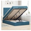 Image de Cadre de lit ottoman avec matelas bleu foncé 120x190 cm velours, cadre de lit, cadre de lit rembourré, cadre de lit 3313605