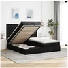 Image de Cadre de lit ottoman avec matelas noir 200x200cm tissu, cadre de lit, cadre de lit rembourré, cadre de lit ottoman 3313701
