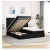 Image de Cadre de lit ottoman avec matelas noir 200x200cm tissu, cadre de lit, cadre de lit rembourré, cadre de lit ottoman 3313722