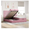 Image de Cadre de lit ottoman avec matelas rose 180x200 cm velours 3313813