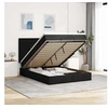 Image de Cadre de lit ottoman avec matelas noir 140x200 cm tissu, cadre de lit, cadre de lit rembourré, cadre de lit ottoman 3313929