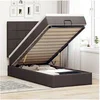 Image de Cadre de lit ottoman avec matelas marron foncé 90x190 cm tissu 3313971