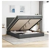 Image de Cadre de lit ottoman avec matelas gris foncé 180x200 cm tissu, cadre de lit, cadre de lit rembourré, cadre de lit 3314191