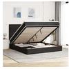 Image de Cadre de lit ottoman avec matelas noir 180x200cm velours, cadre de lit, cadre de lit rembourré, cadre de lit ottoman 3314266