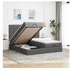 Image de Cadre de lit ottoman avec matelas gris foncé 180x200cm tissu, cadre de lit, cadre de lit rembourré, cadre de lit 3314542