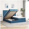 Image de Cadre de lit ottoman avec matelas bleu foncé 160x200 cm velours, cadre de lit, cadre de lit rembourré, cadre de lit 3314619