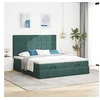Image de Cadre de lit ottoman avec matelas vert foncé 180x200cm velours, cadre de lit, cadre de lit rembourré, cadre de lit 3314624