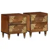 Image de Vasque de chevet 2 pcs 40x33,5x46 cm en bois de manguier