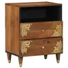 Image de Table de chevet 50x33x60 cm en bois solide de mangue