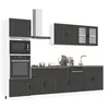 Image de Ensemble de 7 meubles de cuisine "Porto" en bois d'ingénierie noir 3314752