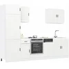 Image de Ensemble de 7 meubles de cuisine "Porto" en bois d'ingénierie blanc 3314781