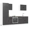 Image de Ensemble de 7 meubles de cuisine "Porto" en bois d'ingénierie noir 3314782