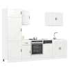 Image de Ensemble de 7 meubles de cuisine "Porto" en bois d'ingénierie blanc brillant 3314783