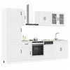 Image de Ensemble de 8 meubles de cuisine "Kalmar" en bois d'ingénierie blanc brillant 3314793
