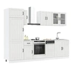 Image de Ensemble de 8 meubles de cuisine "Lucca" en bois d'ingénierie blanc brillant 3314803